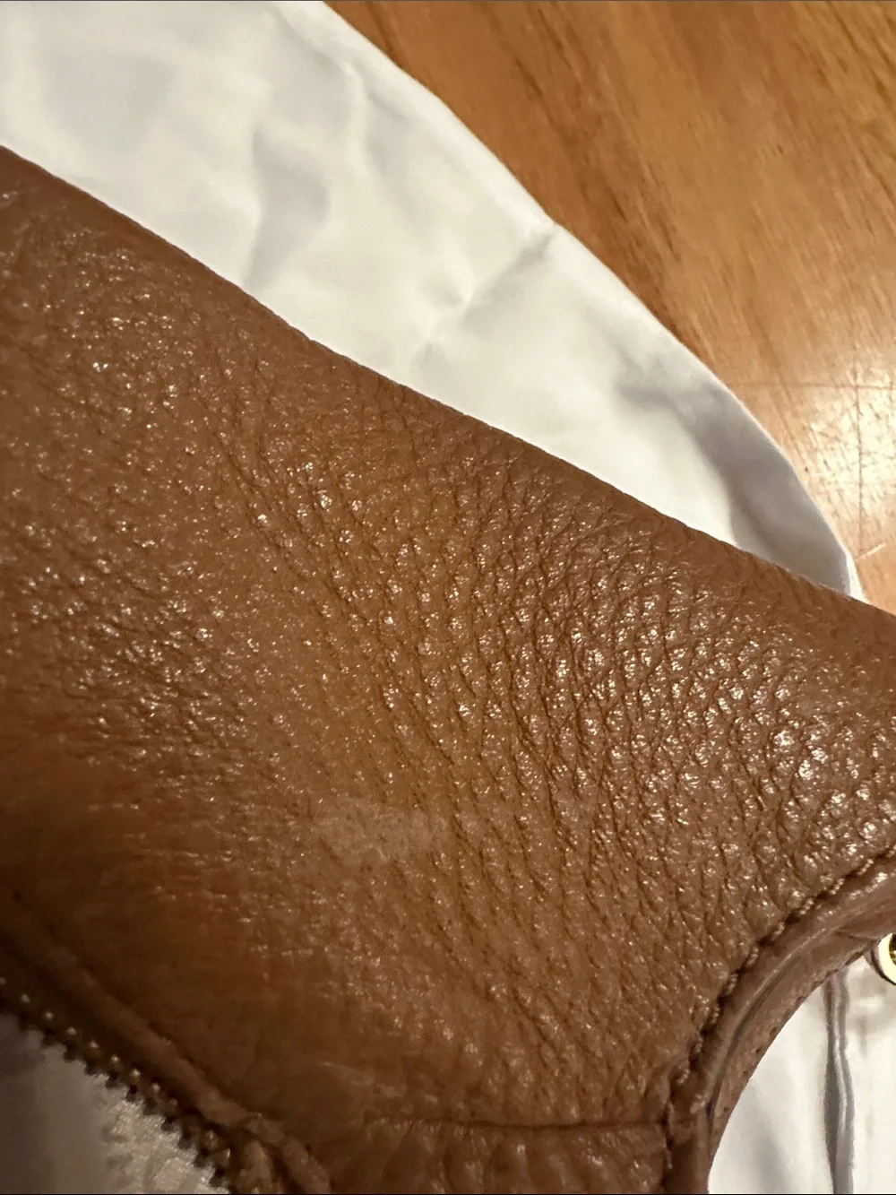 Michael Kors Tan Pebbled Leather Chain-Detail Hobo